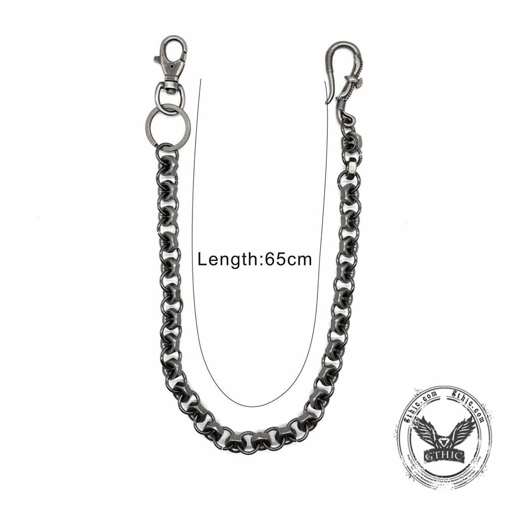 Punk Heavy Duty Hex Nut Alloy Pants Chain