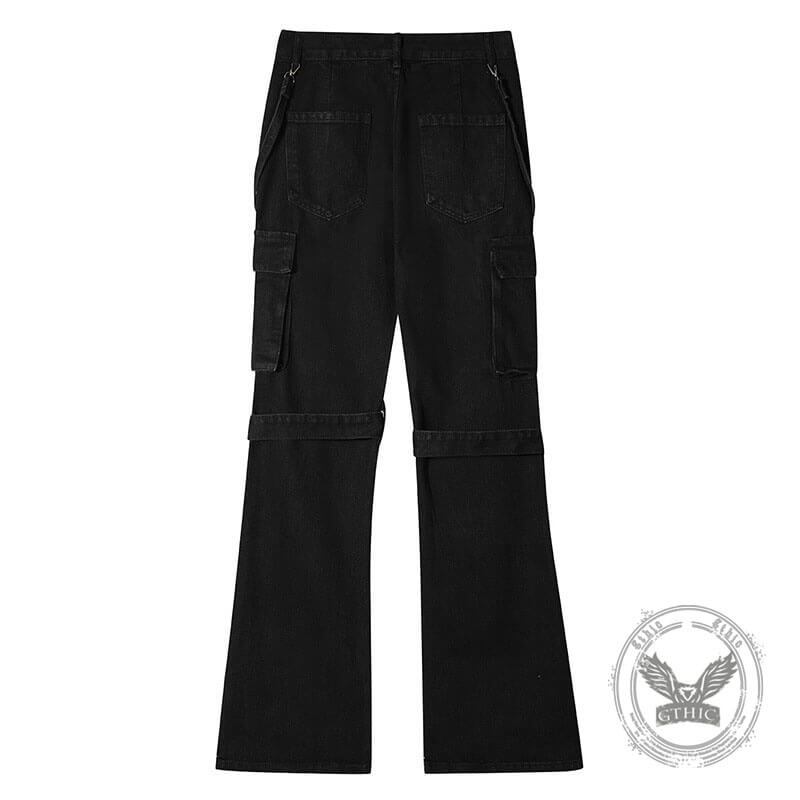 Pantalon Punk Homme en Coton Imprimé Crâne Patch