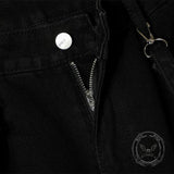 Punk High Street Tie Button Cargo Wide-Leg Jeans