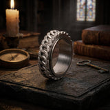 Punk Hip-Hop Cuban Link Stainless Steel Spinner Ring