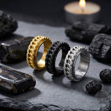 Punk Hip-Hop Cuban Link Stainless Steel Spinner Ring | Gthic.com