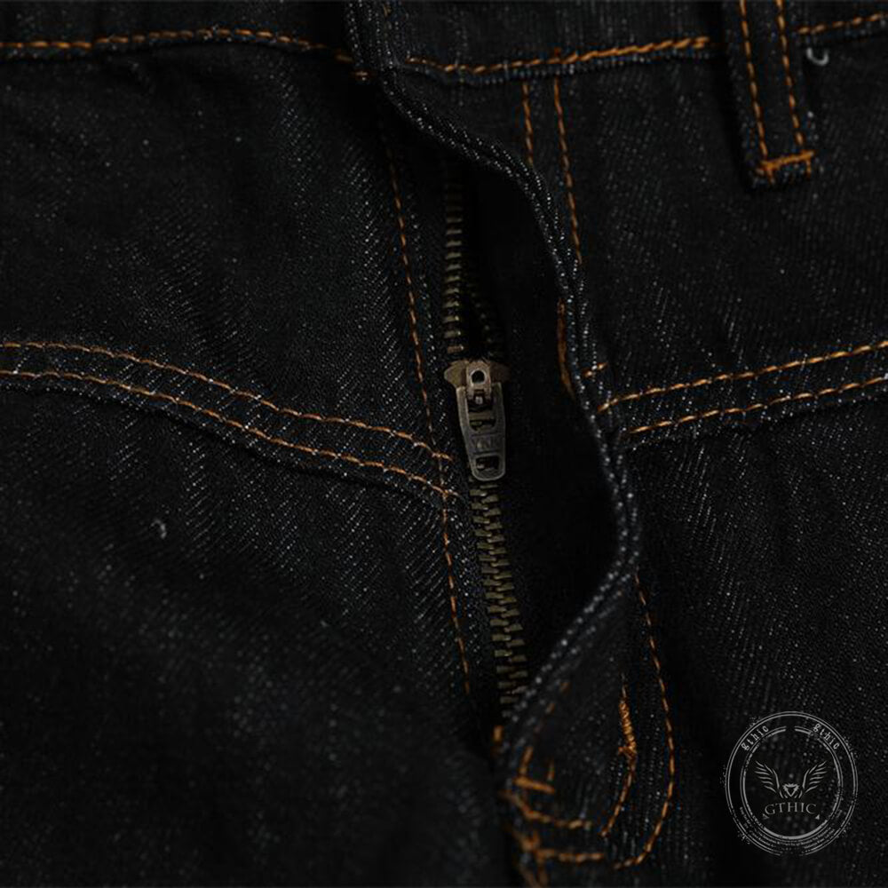 Punk Hip-Hop Star Print Loose-Fit Scimitar Jeans