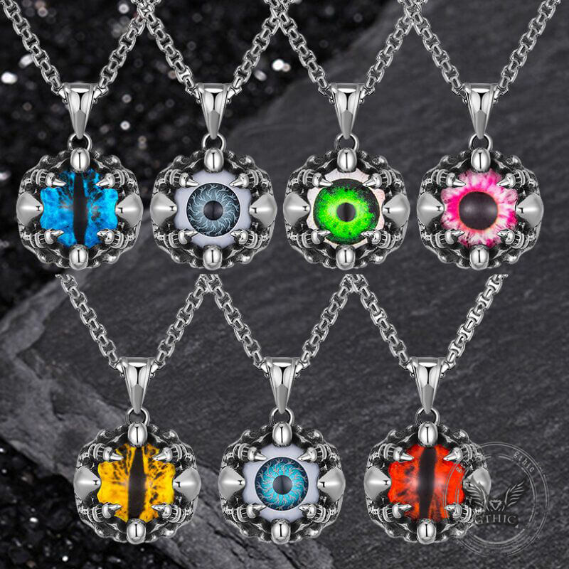 Punk Hiphop Evil Eye Stainless Steel Skull Pendant | Gthic.com