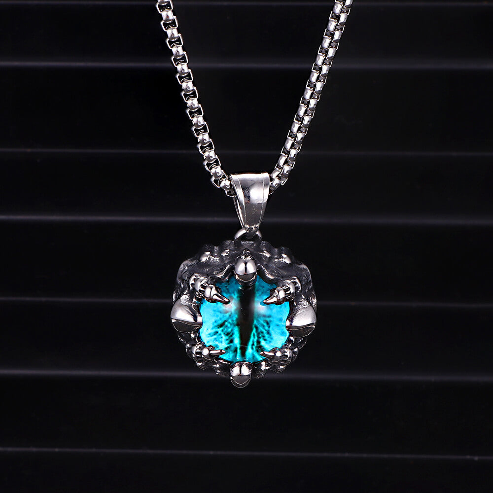 Punk Hiphop Evil Eye Stainless Steel Skull Pendant | Gthic.com