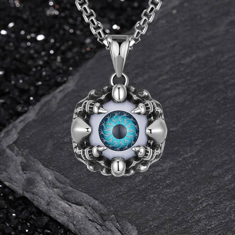 Punk Hiphop Evil Eye Stainless Steel Skull Pendant | Gthic.com