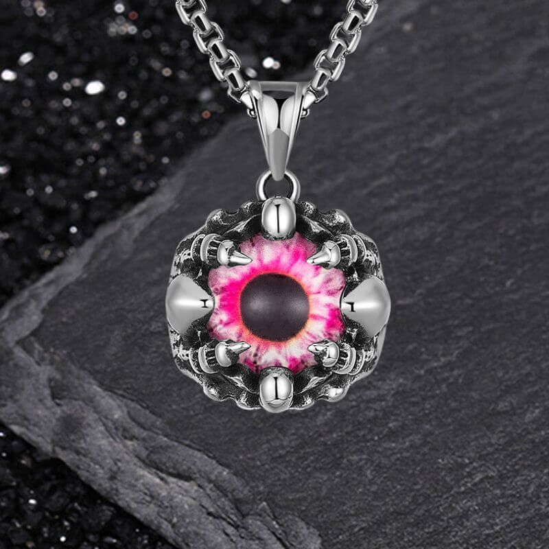 Punk Hiphop Evil Eye Stainless Steel Skull Pendant