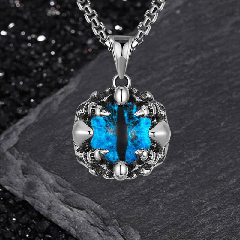 Punk Hiphop Evil Eye Stainless Steel Skull Pendant