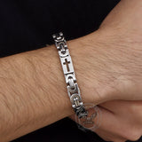 Punk Hollow Cross Byzantine Stainless Steel Bracelet