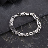 Punk Hollow Cross Byzantine Stainless Steel Bracelet