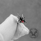 Punk Horror Spider Skull Stainless Steel Stud Earrings | Gthic.com