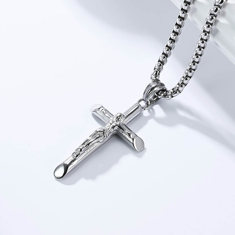 Punk Jesus Suffering Stainless Steel Cross Pendant | Gthic.com