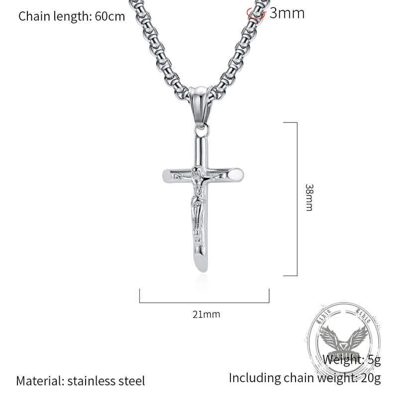 Punk Jesus Suffering Stainless Steel Cross Pendant