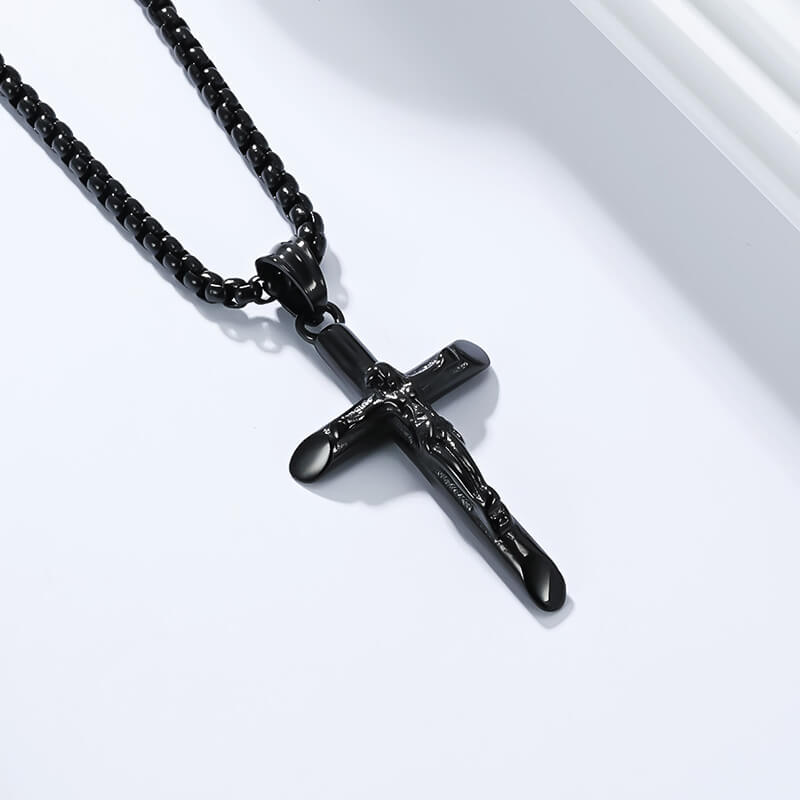 Punk Jesus Suffering Stainless Steel Cross Pendant | Gthic.com
