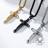 Punk Jesus Suffering Stainless Steel Cross Pendant | Gthic.com