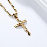 Punk Jesus Suffering Stainless Steel Cross Pendant | Gthic.com