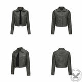 Punk Lapel Button Cropped Jacket | Gthic.com