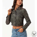 Punk Lapel Button Cropped Jacket | Gthic.com