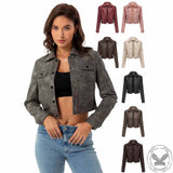 Punk Lapel Button Cropped Jacket | Gthic.com