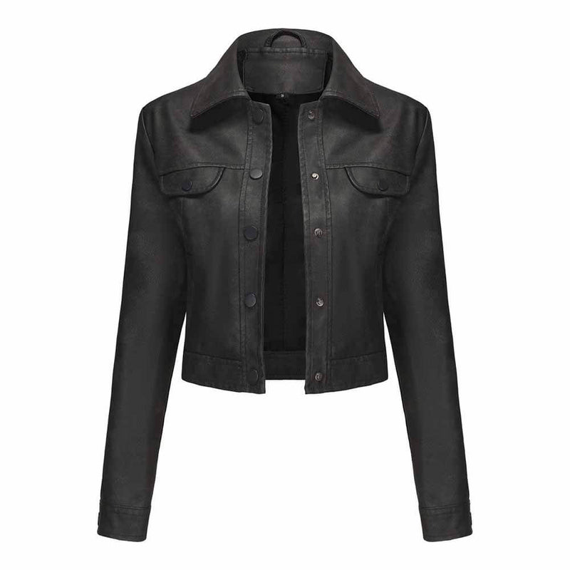 Punk Lapel Button Cropped Jacket | Gthic.com