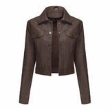 Punk Lapel Button Cropped Jacket | Gthic.com