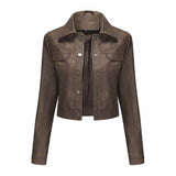 Punk Lapel Button Cropped Jacket | Gthic.com