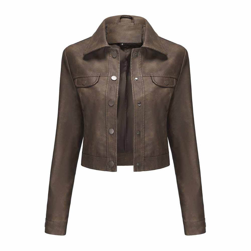 Punk Lapel Button Cropped Jacket | Gthic.com