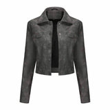 Punk Lapel Button Cropped Jacket | Gthic.com