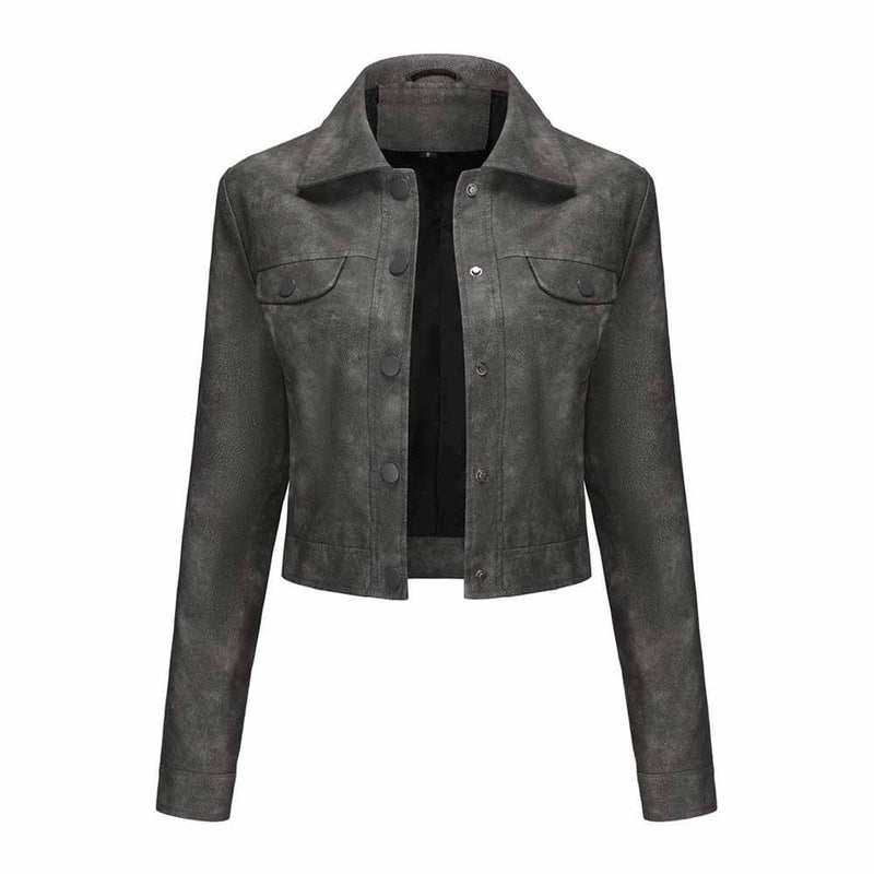 Punk Lapel Button Cropped Jacket | Gthic.com