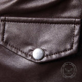 Punk Lapel Diagonal Zipper PU Leather Motorcycle Jacket