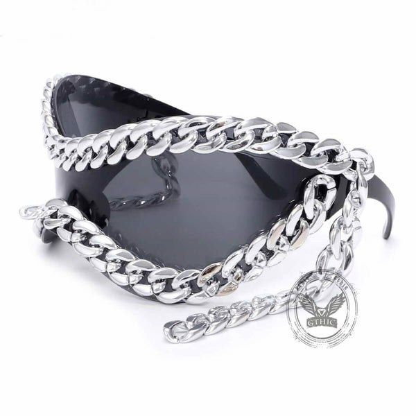 Punk Large Frame Chain Fashion PC Sunglasses