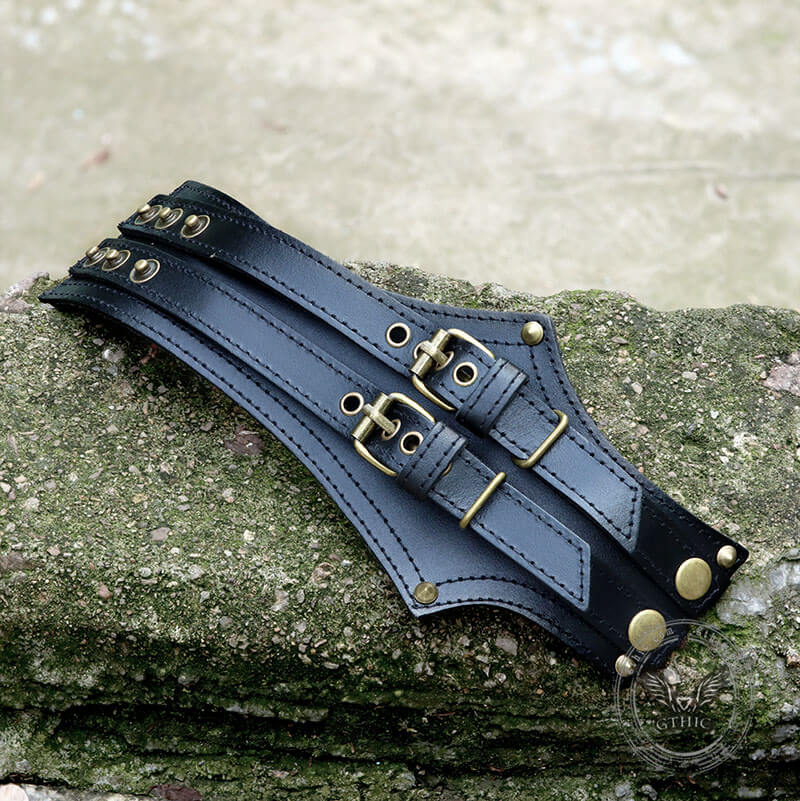 Punk Leather Wristband Bracelet