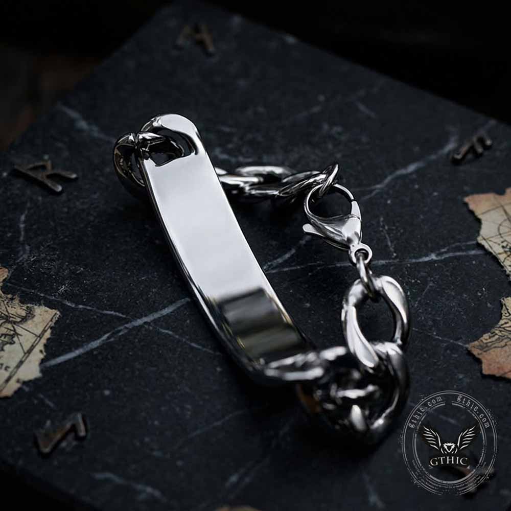 Punk Lion Carved Floral Stainless Steel Bracelet