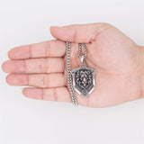 Punk Lion Wolf Shield Stainless Steel Necklace 05 | Gthic.com