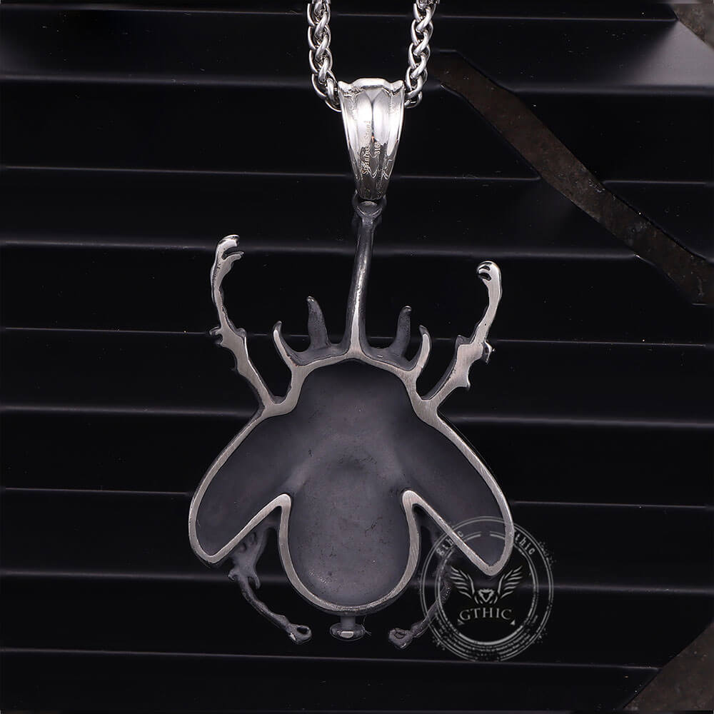 Punk Mechanical Gear Beetle Stainless Steel Pendant