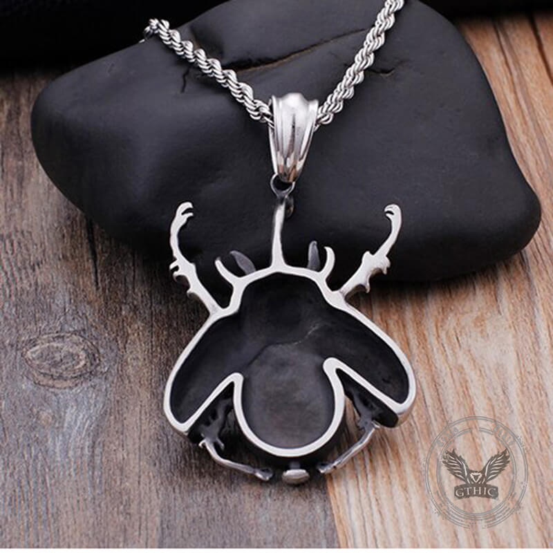 Punk Mechanical Gear Beetle Stainless Steel Pendant