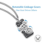 Punk Mechanical Rotating Gears Stainless Steel Pendant