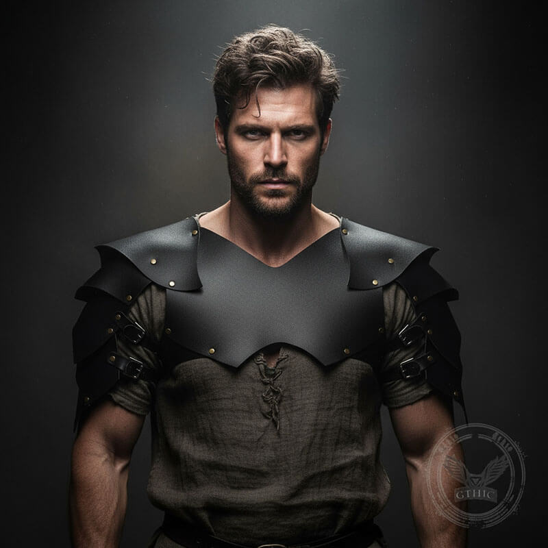 Punk Medieval Knight Leather Shoulder Armor Top | Gthic.com
