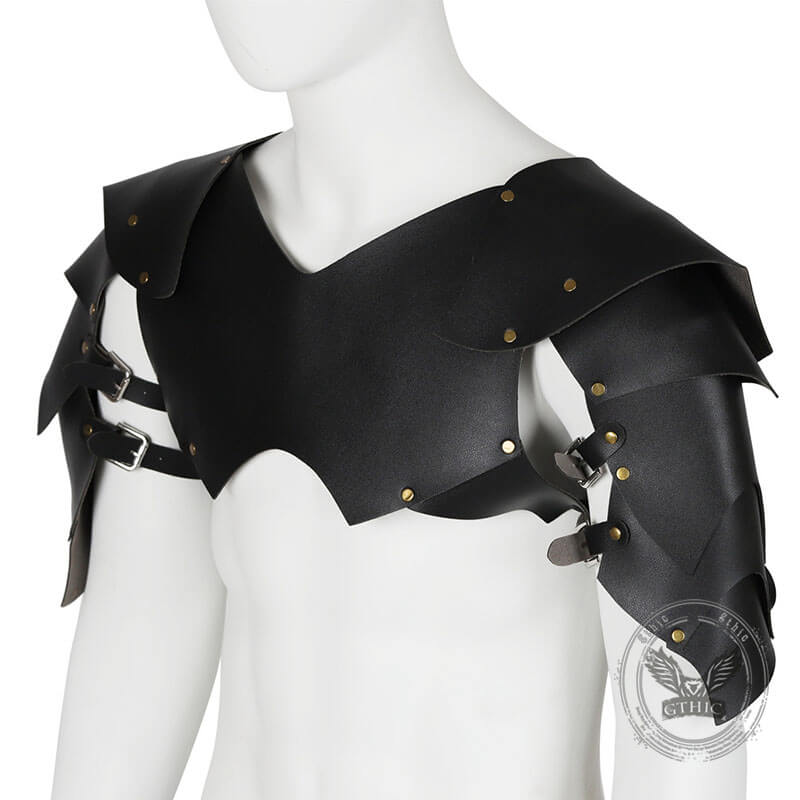 Punk Medieval Knight Leather Shoulder Armor Top