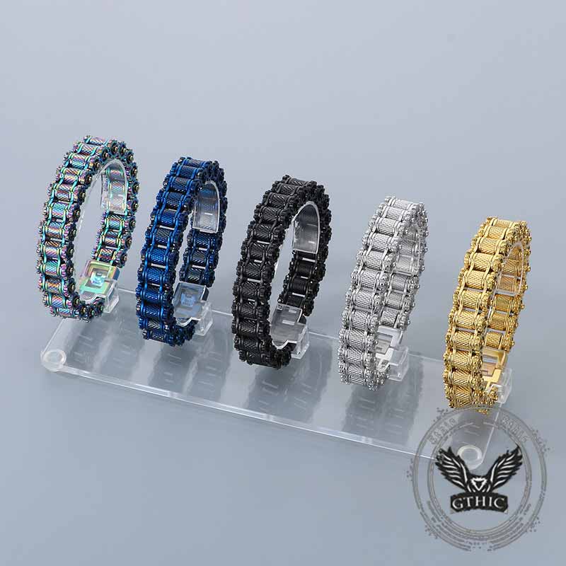 Punk Motorcycle Gear Chain Stainless Steel Bracelet | Gthic.com