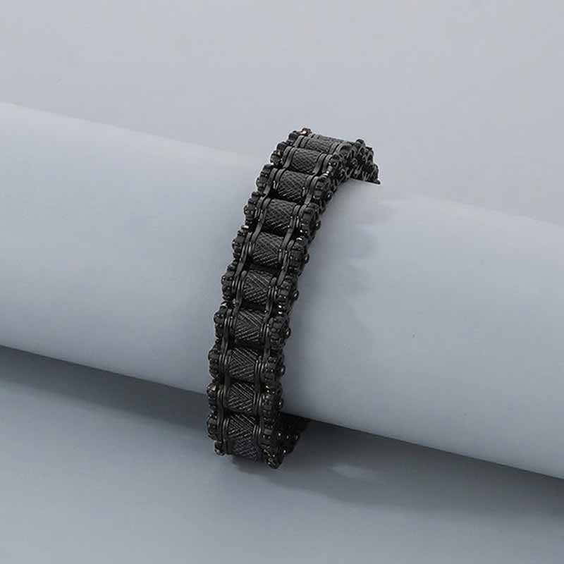 Punk Motorcycle Gear Chain Stainless Steel Bracelet
