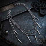 Punk Multi-Layer Long Spikes Stainless Steel Pants Chain | Gthic.com
