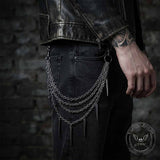 Punk Multi-Layer Long Spikes Stainless Steel Pants Chain | Gthic.com