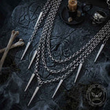 Punk Multi-Layer Long Spikes Stainless Steel Pants Chain | Gthic.com