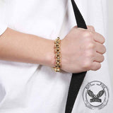 Punk Multi-Skull Spliced Stainless Steel Bracelet | Gthic.com