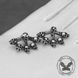 Punk Multi-Skull Stainless Steel Stud Earrings | Gthic.com