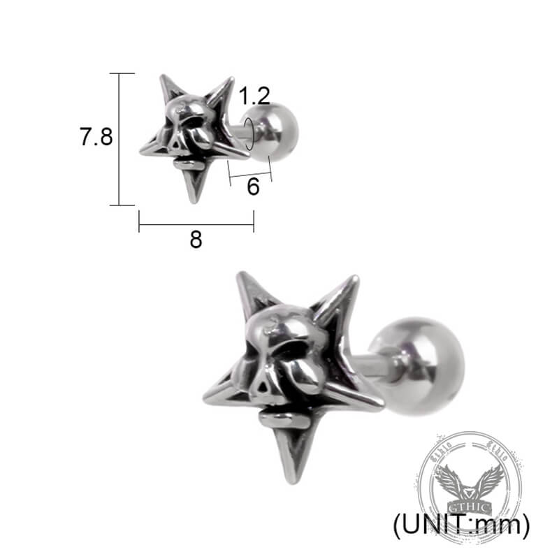 Punk Multi-Style Skull Heart Stainless Steel Earrings Set | Gthic.com