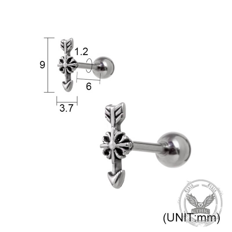 Punk Multi-Style Skull Heart Stainless Steel Earrings Set