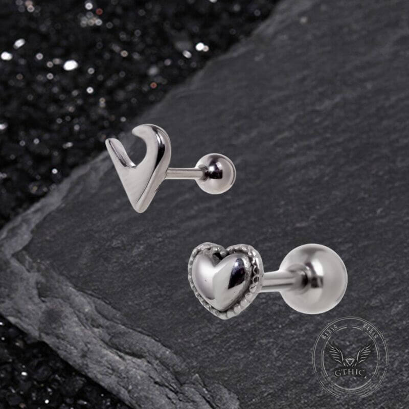 Punk Multi-Style Skull Heart Stainless Steel Earrings Set | Gthic.com