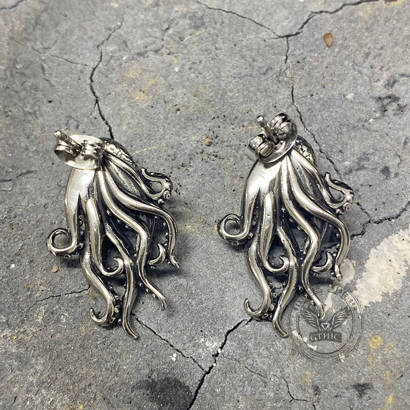 Punk Octopus Stainless Steel Animal Earrings