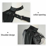 Punk One Shoulder Irregular PU Leather Top